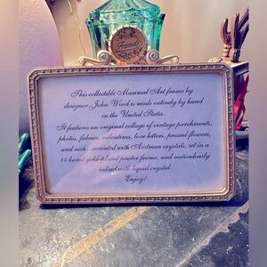 John Wind 14k gold plated maximalist design frame “Friends” crystal accents. 4x6